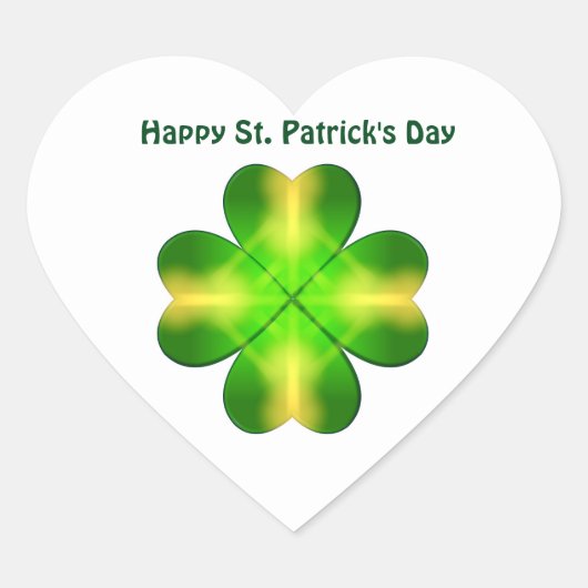 Happy St Patrick's Day, personalisiert Herz-Aufkleber (Vorderseite)