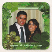 Happy St. Patrick's Day Photo Rechteckiger Pappuntersetzer (Vorderseite)