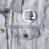 Happy St Patrick's Day Pinup Girl mit Kleeblatt Button (Beispiel)