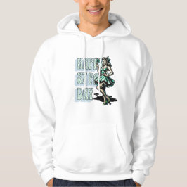 Happy St Patrick's Day Pinup Girl mit Kleeblatt Hoodie