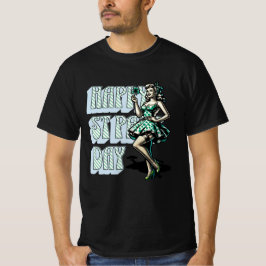 Happy St Patrick's Day Pinup Girl mit Kleeblatt T-Shirt
