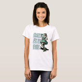 Happy St Patrick's Day Pinup Girl mit Kleeblatt T-Shirt (Vorne ganz)