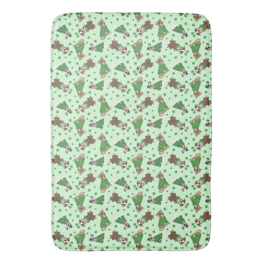 Happy St Patricks Day Pit Bull Hogs Badematte (Vorderseite Vertikal)