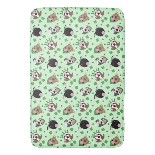 Happy St Patricks Day Pit Bull Hogs Badematte (Vorderseite Vertikal)