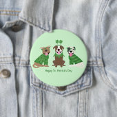 Happy St Patricks Day Pit Bull Hogs Button (Beispiel)