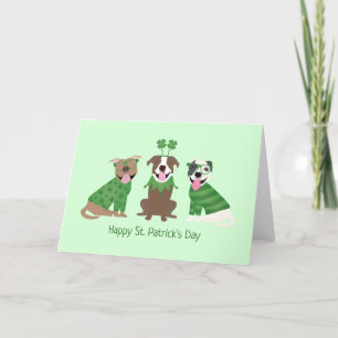 Happy St Patricks Day Pit Bull Hogs Feiertagskarte