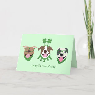 Happy St Patricks Day Pit Bull Hogs Feiertagskarte