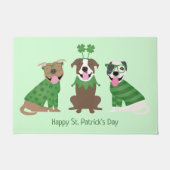 Happy St Patricks Day Pit Bull Hogs Fußmatte (Vorderseite)