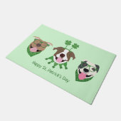 Happy St Patricks Day Pit Bull Hogs Fußmatte (Schrägansicht)