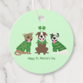 Happy St Patricks Day Pit Bull Hogs Geschenkanhänger (Vorderseite)
