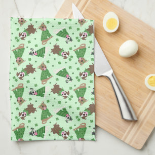 Happy St Patricks Day Pit Bull Hogs Geschirrtuch