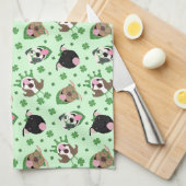 Happy St Patricks Day Pit Bull Hogs Geschirrtuch (Viertel Falte)