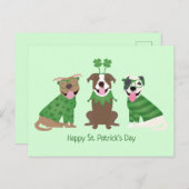 Happy St Patricks Day Pit Bull Hogs Postkarte (Vorne/Hinten)