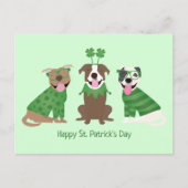 Happy St Patricks Day Pit Bull Hogs Postkarte (Vorderseite)