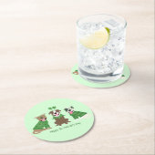 Happy St Patricks Day Pit Bull Hogs Runder Pappuntersetzer (Vor Ort)