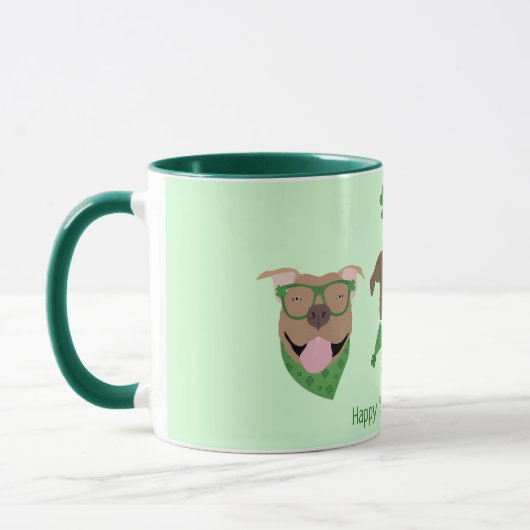 Happy St Patricks Day Pit Bull Hogs Tasse (Links)