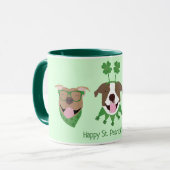 Happy St Patricks Day Pit Bull Hogs Tasse (Vorderseite Links)