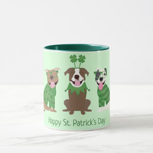 Happy St Patricks Day Pit Bull Hogs Tasse (Zentrum)
