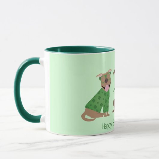 Happy St Patricks Day Pit Bull Hogs Tasse (Links)