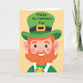 Happy St. Patrick's Day Playful Leprechaun Card Feiertagskarte