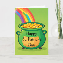 Happy St. Patrick's Day Playful Pot of Gold Card