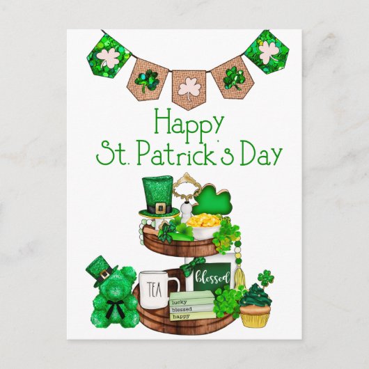 Happy St. Patrick's Day Postcard Postkarte (Vorderseite)