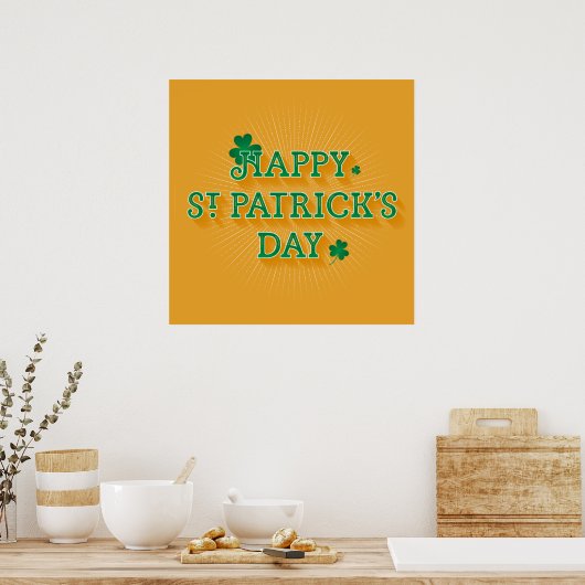 Happy St. Patrick's Day Poster 24x24 (Küche)