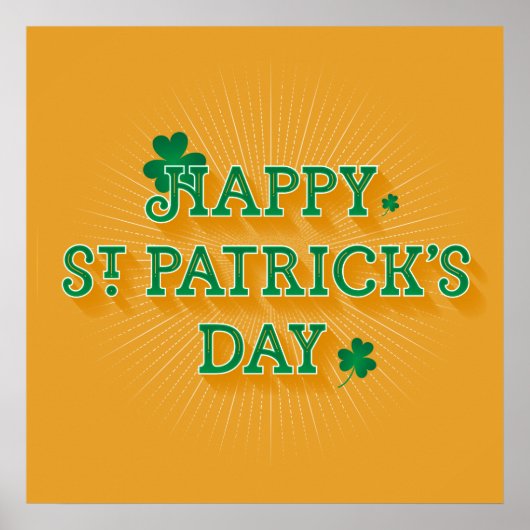Happy St. Patrick's Day Poster 24x24 (Vorne)