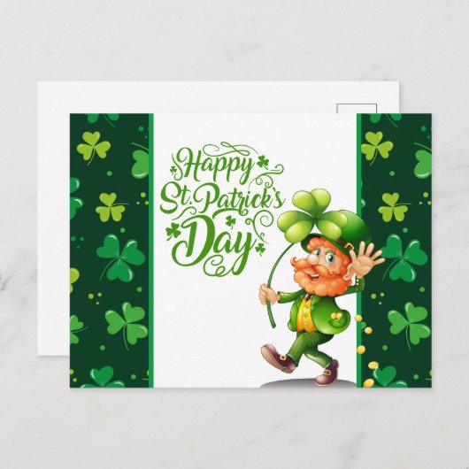 Happy St. Patrick's Day Postkarte (Vorne/Hinten)