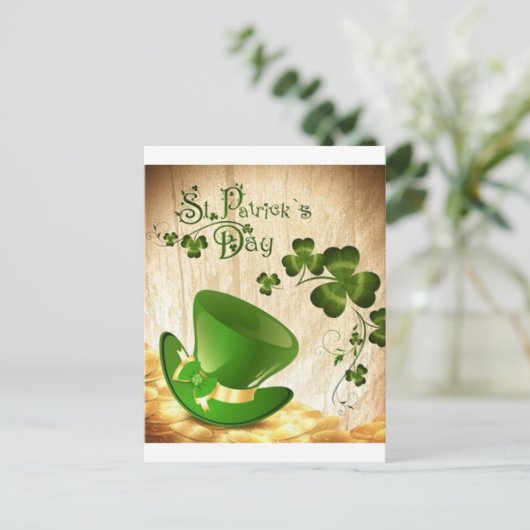 Happy St. Patrick's Day Postkarte (Stehend Vorderseite)