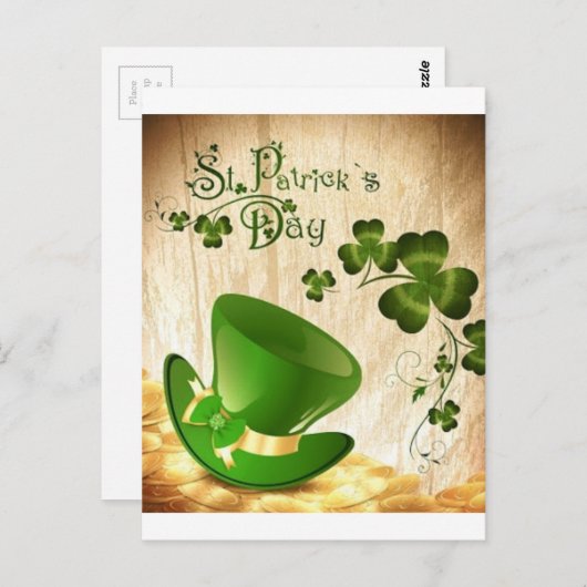 Happy St. Patrick's Day Postkarte (Vorne/Hinten)