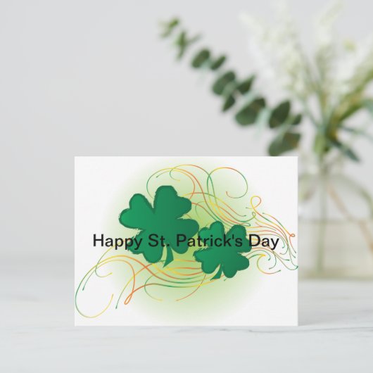 Happy St. Patrick's Day Postkarte (Stehend Vorderseite)