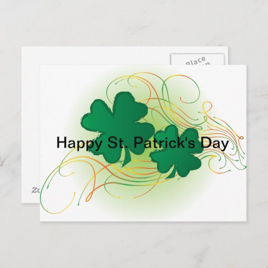 Happy St. Patrick's Day Postkarte (Vorne/Hinten)
