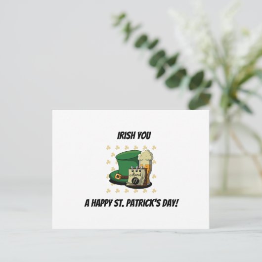 Happy St. Patrick's Day Postkarte (Stehend Vorderseite)