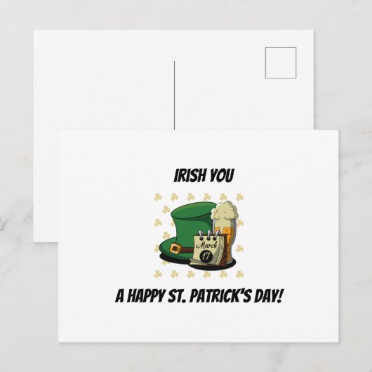 Happy St. Patrick's Day Postkarte (Vorne/Hinten)