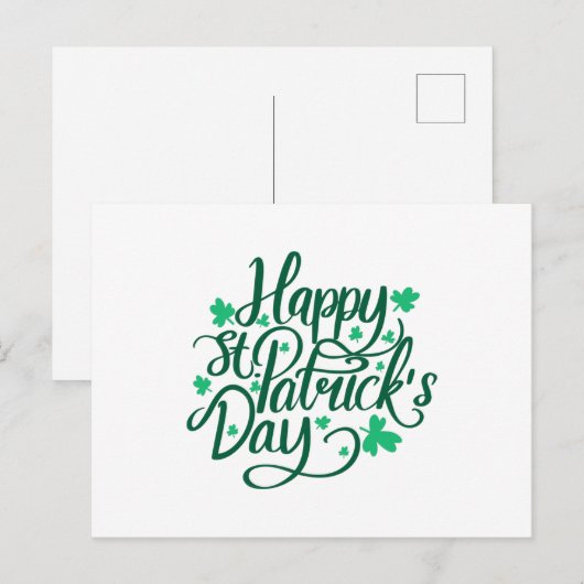 Happy St Patricks Day Postkarte (Vorne/Hinten)
