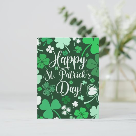 Happy St. Patrick's Day Postkarte (Stehend Vorderseite)