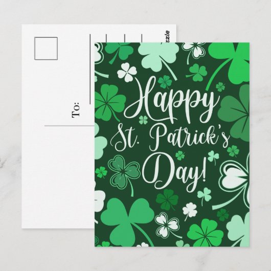 Happy St. Patrick's Day Postkarte (Vorne/Hinten)
