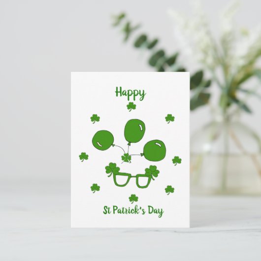 Happy St Patrick's Day Postkarte (Stehend Vorderseite)