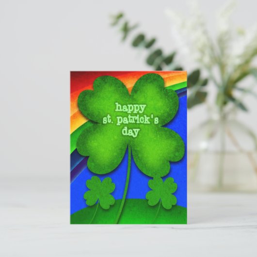 Happy St. Patrick's Day Postkarte (Stehend Vorderseite)