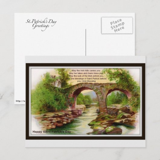 Happy St. Patrick's Day Postkarte (Vorne/Hinten)