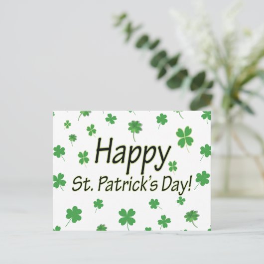 Happy St Patricks Day Postkarte (Stehend Vorderseite)