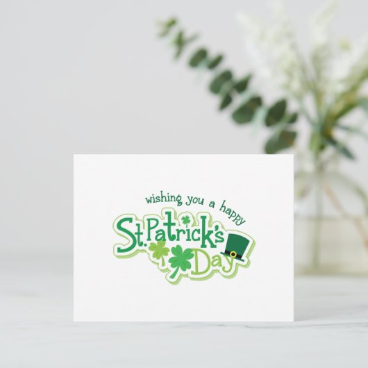 Happy St Patricks Day Postkarte (Stehend Vorderseite)