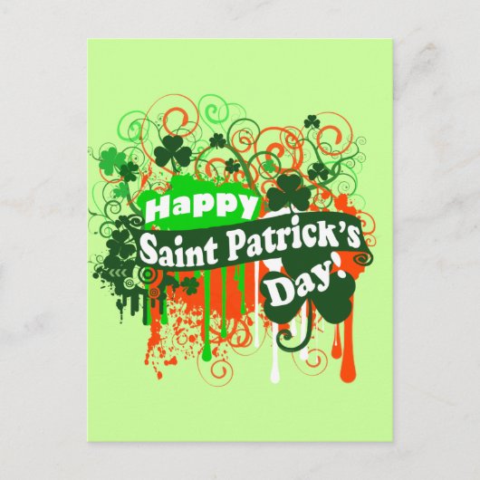 Happy St. Patricks Day Postkarte (Vorderseite)