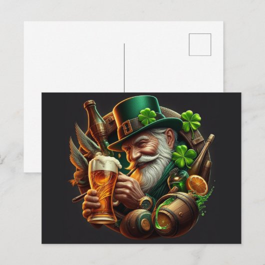 Happy St. Patricks' Day Postkarte (Vorne/Hinten)