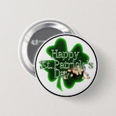 Happy St Patrick's Day - Pot of Gold Button (Vorne & Hinten)