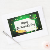 Happy St Patrick's Day Pot of Gold Green Luck Rechteckiger Aufkleber (Umschlag)