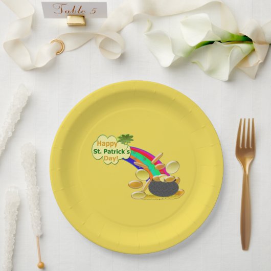 Happy St. Patrick's Day Pot of Gold Pappteller (Hochzeit)