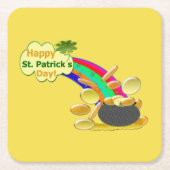 Happy St. Patrick's Day Pot of Gold Rechteckiger Pappuntersetzer (Vorderseite)