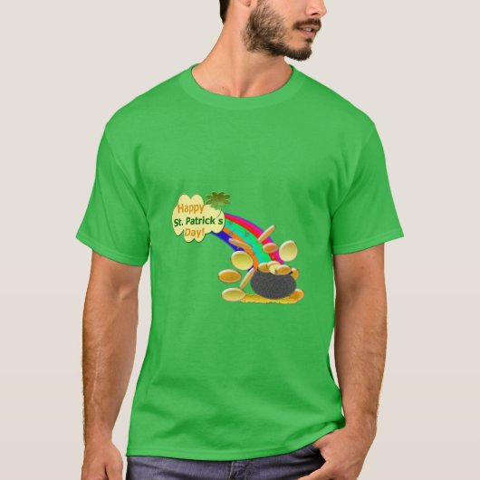 Happy St. Patrick's Day Pot of Gold T-Shirt (Vorderseite)